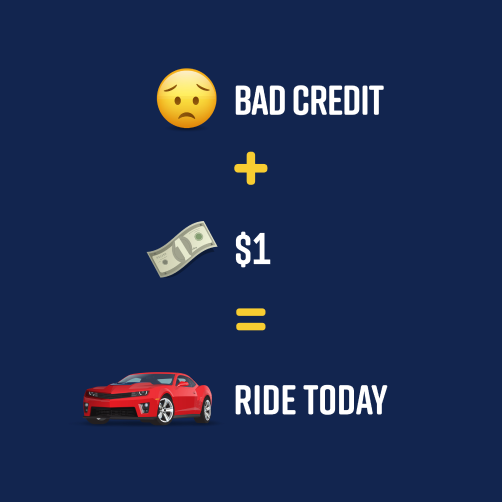 Auto Connection slogan Bad Credit pluse one dollar and ride today. 