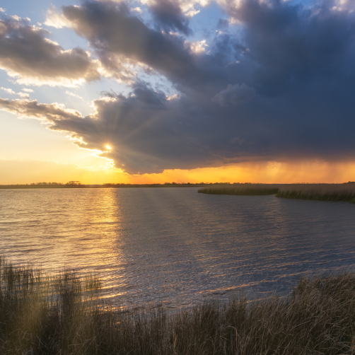 sunset over a lake