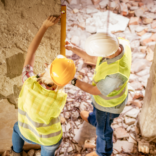 construction workers do reconstruction